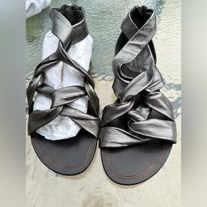 Shariapova by Cole Haan, Air Jasmine Sandals, Dark Silver Metallic, size 8